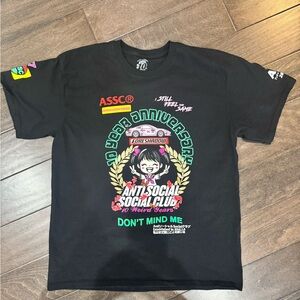 Anti Social Social Club Black and Red Short Sleeve Tee